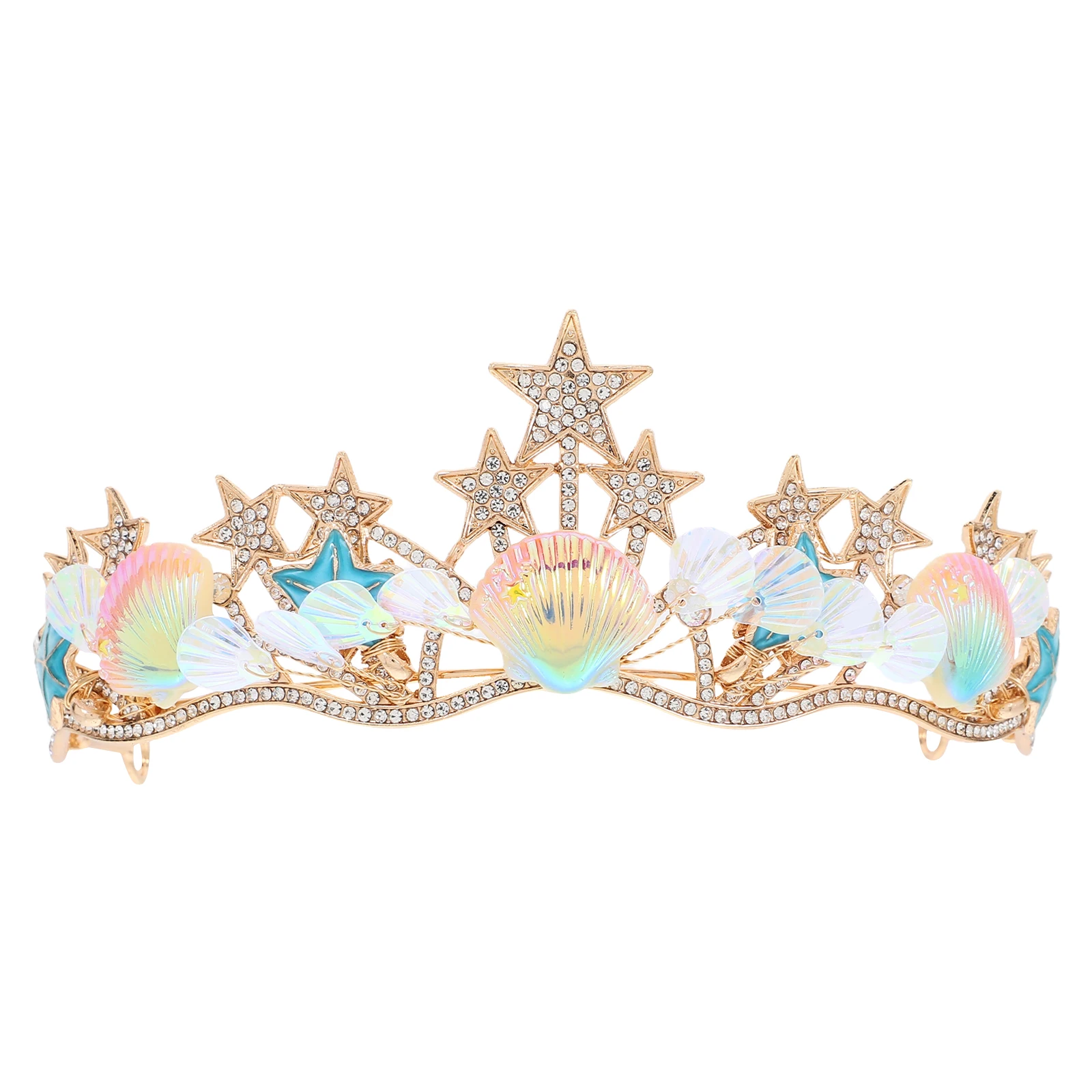 

Seashell Crown Hair Accessories Unique Baroque Shell Tiara Lightweight Women Girl Party Banquet Wedding Prom Birthday