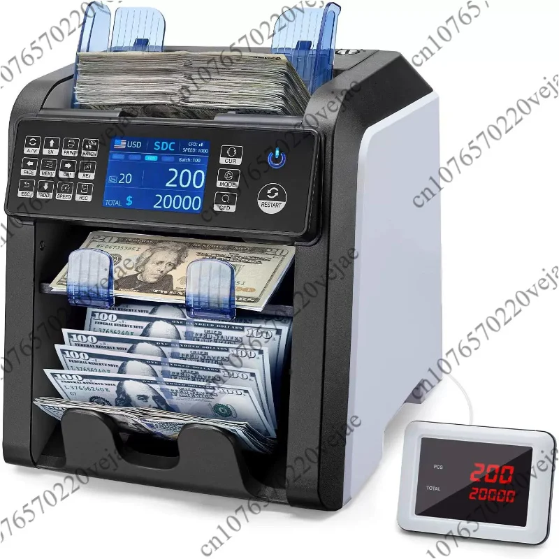 AL-950 Dual CIS Foreign Currency Counting Machine CIS Image Recognition Mixed Point Total Quantity Vertical Counter