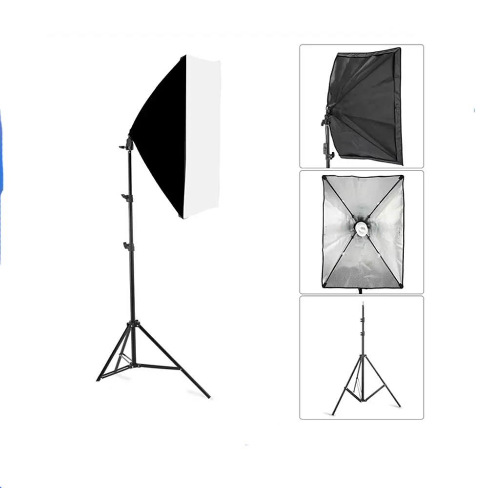 Selens Photography Softbox Lighting Kits 50x70CM with 2M Stand Professional Continuous Light System For Photo Studio Equipment