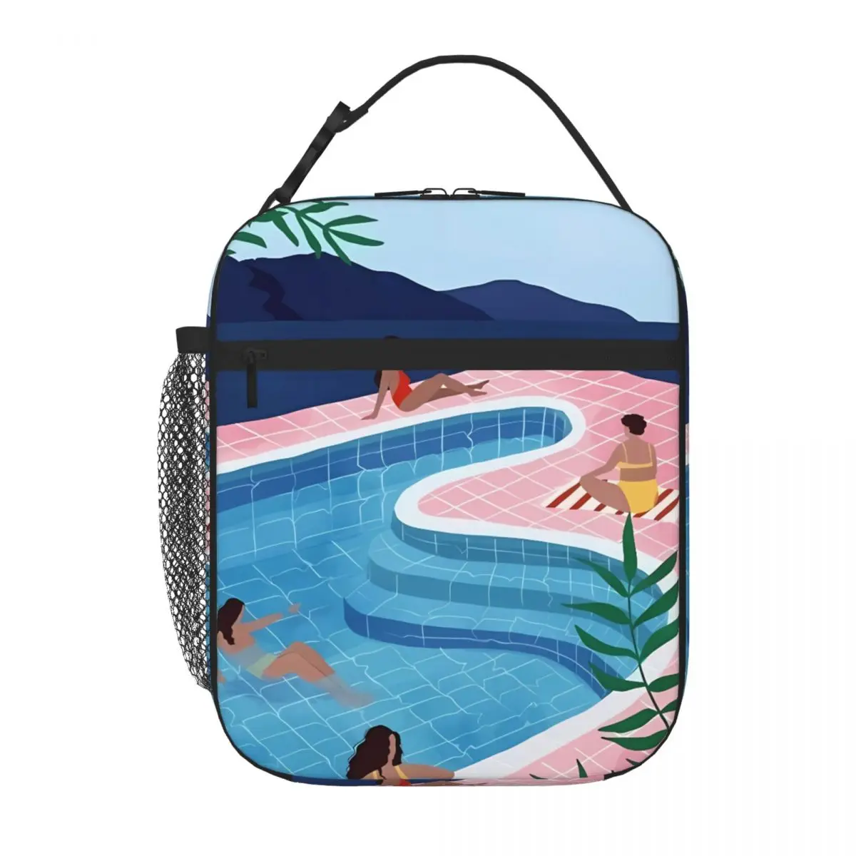 Bestselling Pool Ladies - David Hockney Three Compartment Travel Lunch Bag Hospital Visiting Carry Lunch Bag