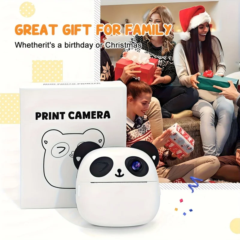 

Brand New Instant Photo Printer Set, Includes 8 Rolls of Photo Paper, 1300mAh USB Rechargeable Battery, Large 2.4-Inch Screen, 1