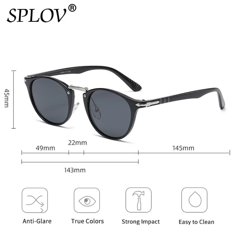 Luxury Polarized Sunglasses Women Men Driving Shades Brand Designer Vintage Round Sun Glasses Oculos De Sol UV400 Anti BlueLight