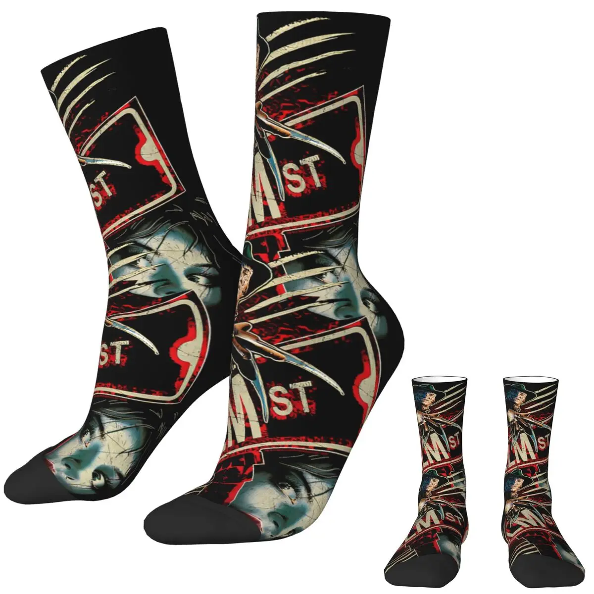 Elm Street Nightmare Socks Winter F-Freddy K-Kruger Stockings Christmas Unisex Men Soft Breathable Socks Sports Non Skid Socks