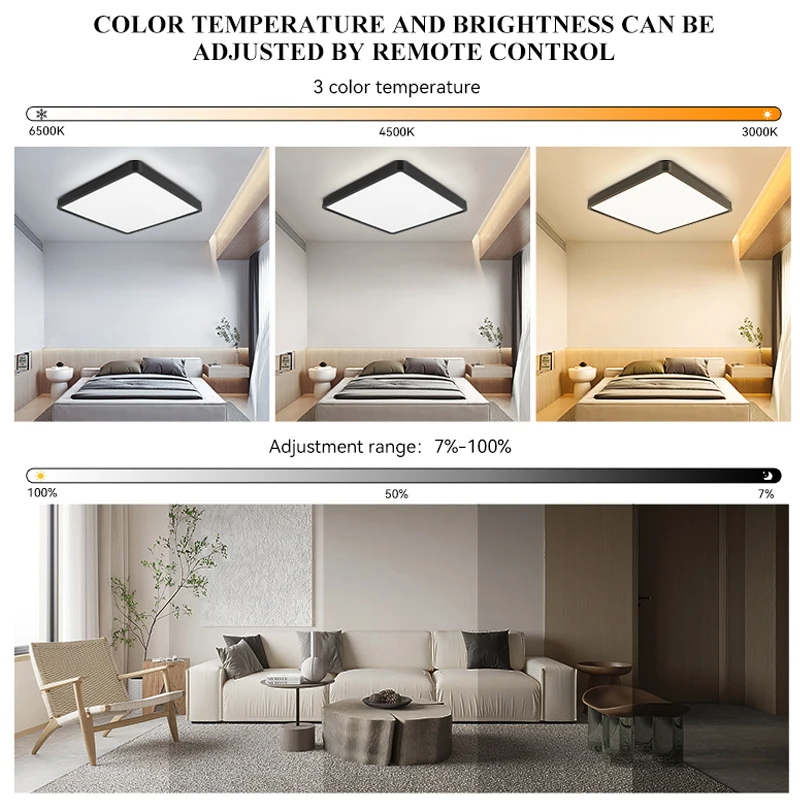 Led Ceiling Lamps Brightness Dimmable Ceiling Panel Light 60W Led Ceiling Lamp Indoor Lighting For Kitchen Bedroom Living Room