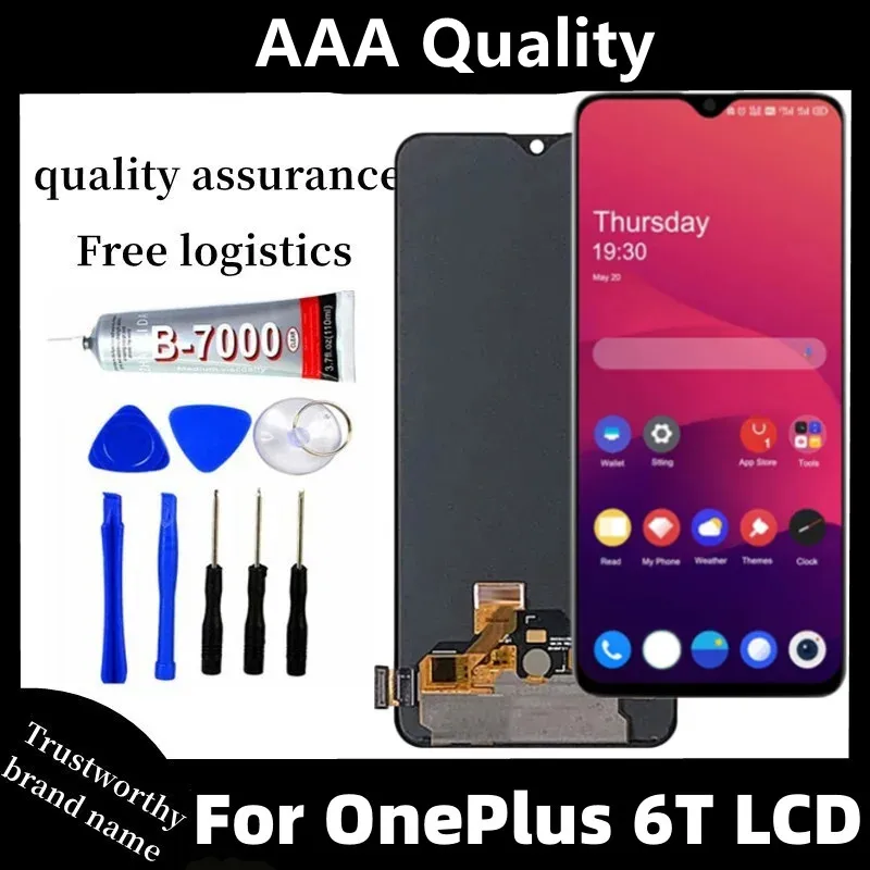 6.41 inches For OnePlus 6T LCD Display Touch Screen Digitizer Assembly Replacement For One Plus 6T A6010 with Fringerprint