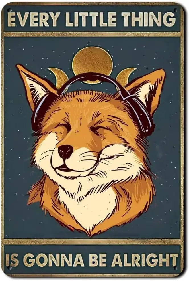 Metal Foxes Sign Wa… - image