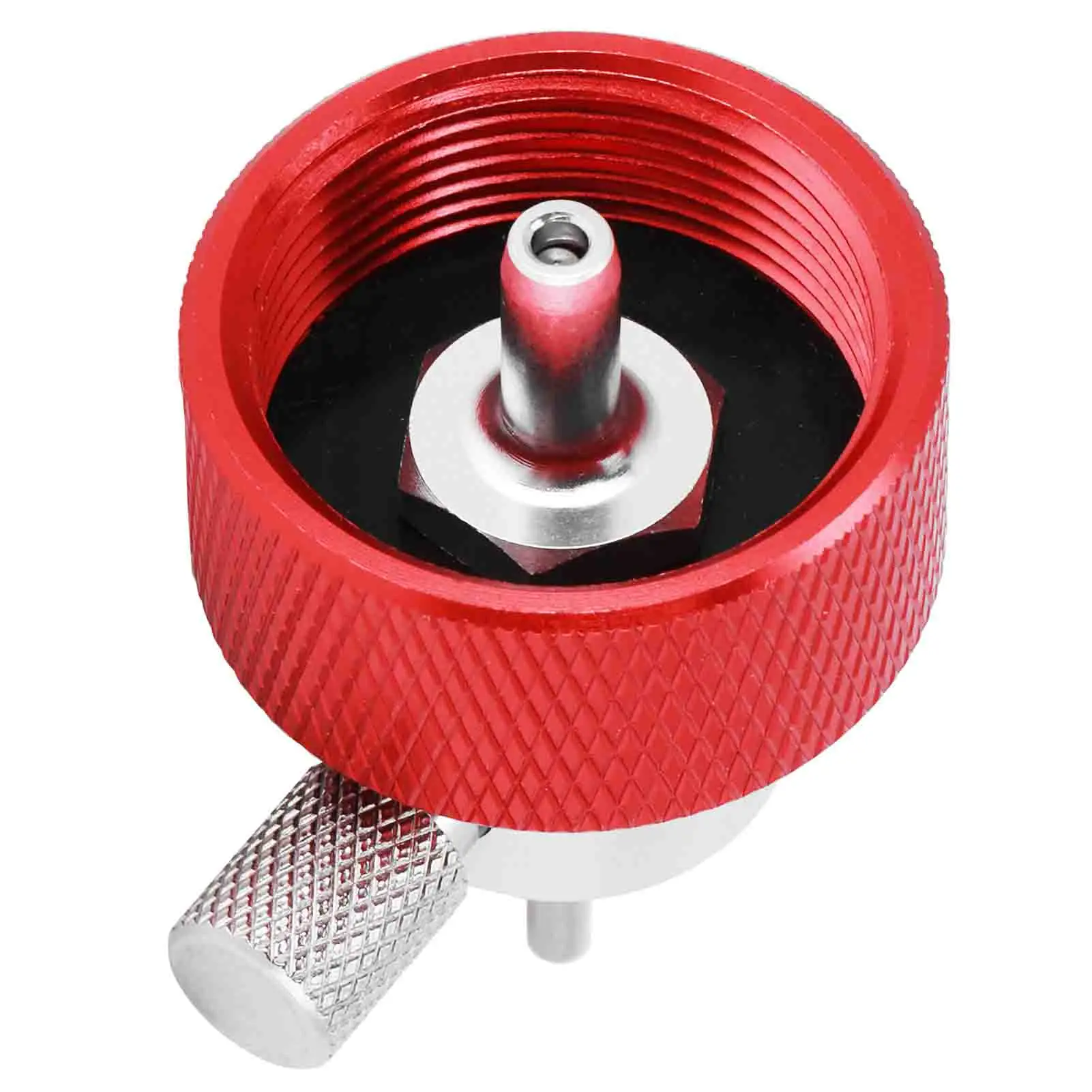 Metal Propane Adapter, Propane Filling Adapter, 7/16-20UNF Thread, for Camping Gas Stoves, with Silicone Oil Storage