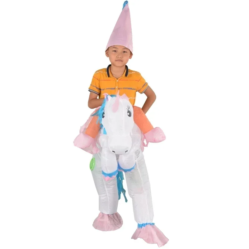 Inflatable Unicorn Mascot Costume Adult Kids child Rainbow Cosplay Costumes for Women Men Adult Halloween Carnival Purim Cosplay