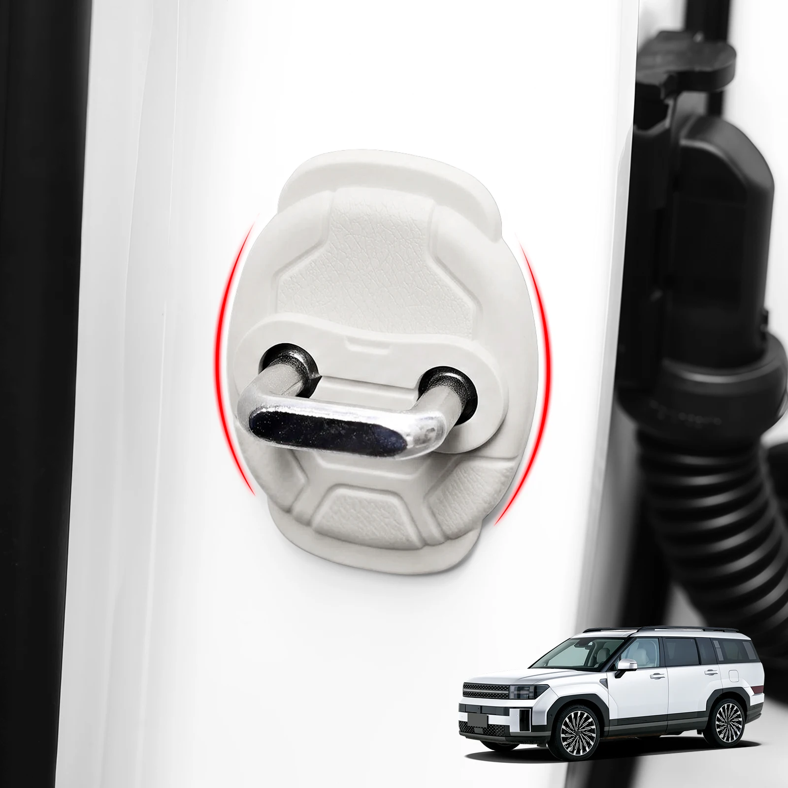 For Hyundai Silicone Magnetic Door Lock Protector Cover Anti-scratch Door Lock Buckle Decor Cap Interior Exterior Accessories