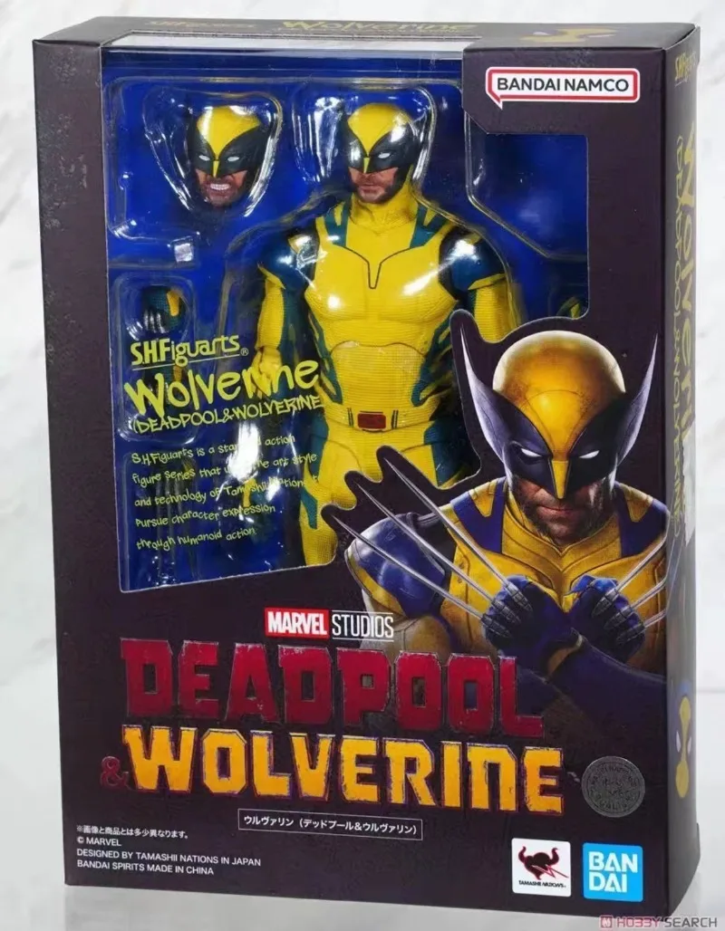 Original Bandai SHF Marvel Series Deadpool Wolverine Captain America Spider-Man bewegliche Actionfigur Modell Sammlerspielzeug