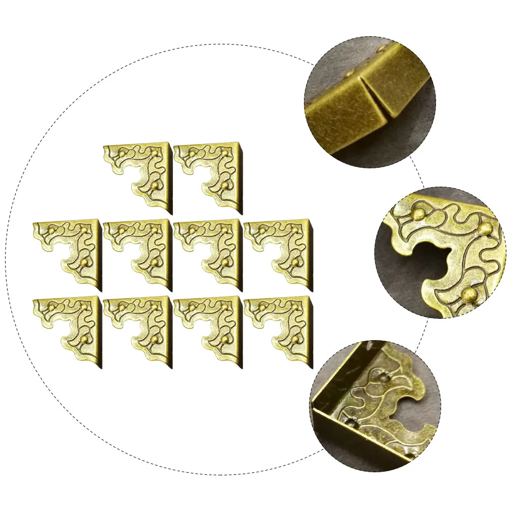 

20pcs Corner Protectors Wooden Door Guards Angle Cover Edge Protection Decorative Jewelry Box Guard Retro