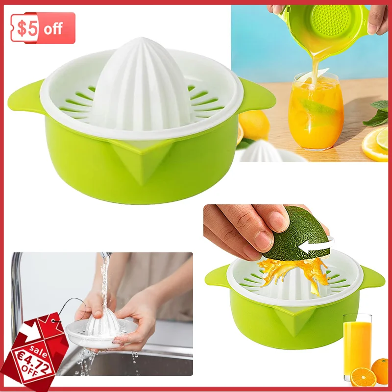 Portable Manual Citrus Juicer Easy-to-Use Plastic Orange Lemon Squeezer Kitchen Accessories  Freshly Squeezed Juice Fruit Tool