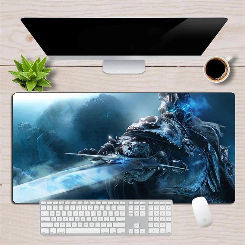 Large Gaming Mouse Pad Wrath Of The Lich King Mousepad Gamer Keyboard Mouse Mats Anti-Slip Computer Table Desk Mat Carpet