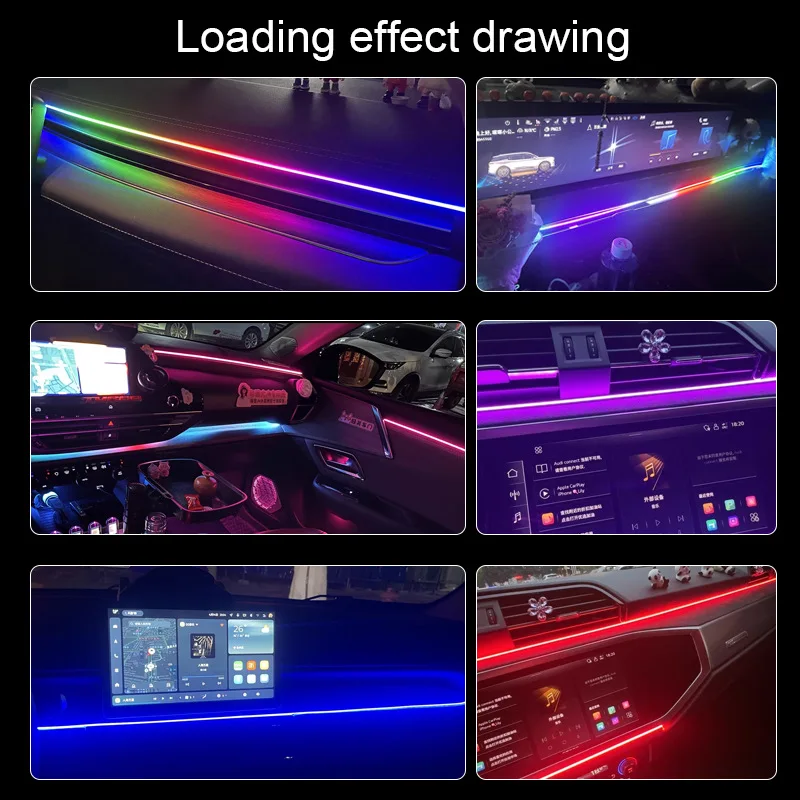 Neon Car LED Interior Lights RGB Ambient Light With APP Wireless Control Auto Atmosphere Decorative Lamp DIY Shape Party Decor