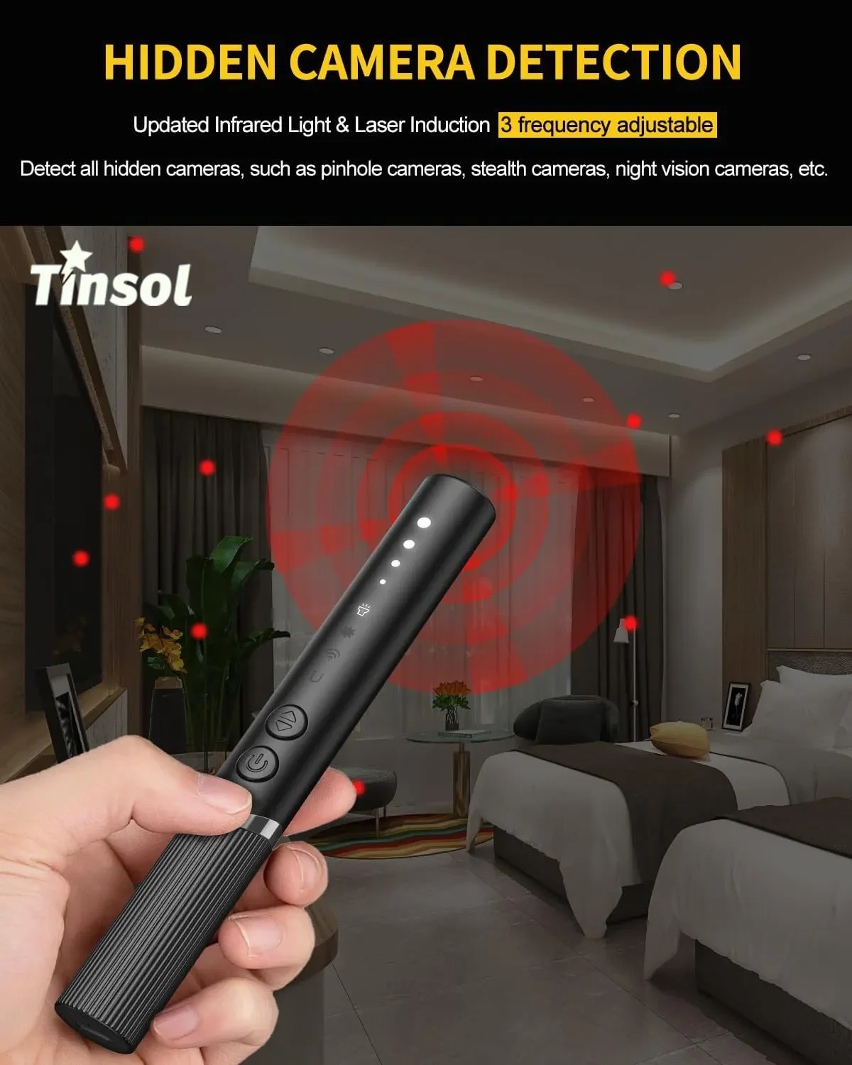 tinsol-隠しカメラ検出器-gps追跡装置-録音盗聴器検出器-ホテル-車-隠し盗聴カメラ検出器