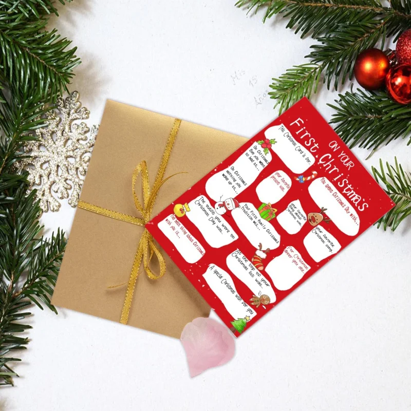 's First Card, Funny Xmas Girls Boys', Questions and Answer Groet, Bab