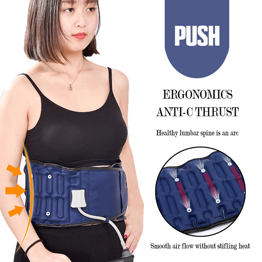 Lumbar Traction Device Waist Protector Inflatable Waist Belt Back Support Health Care Spine Traction Backache Back Massage Brace