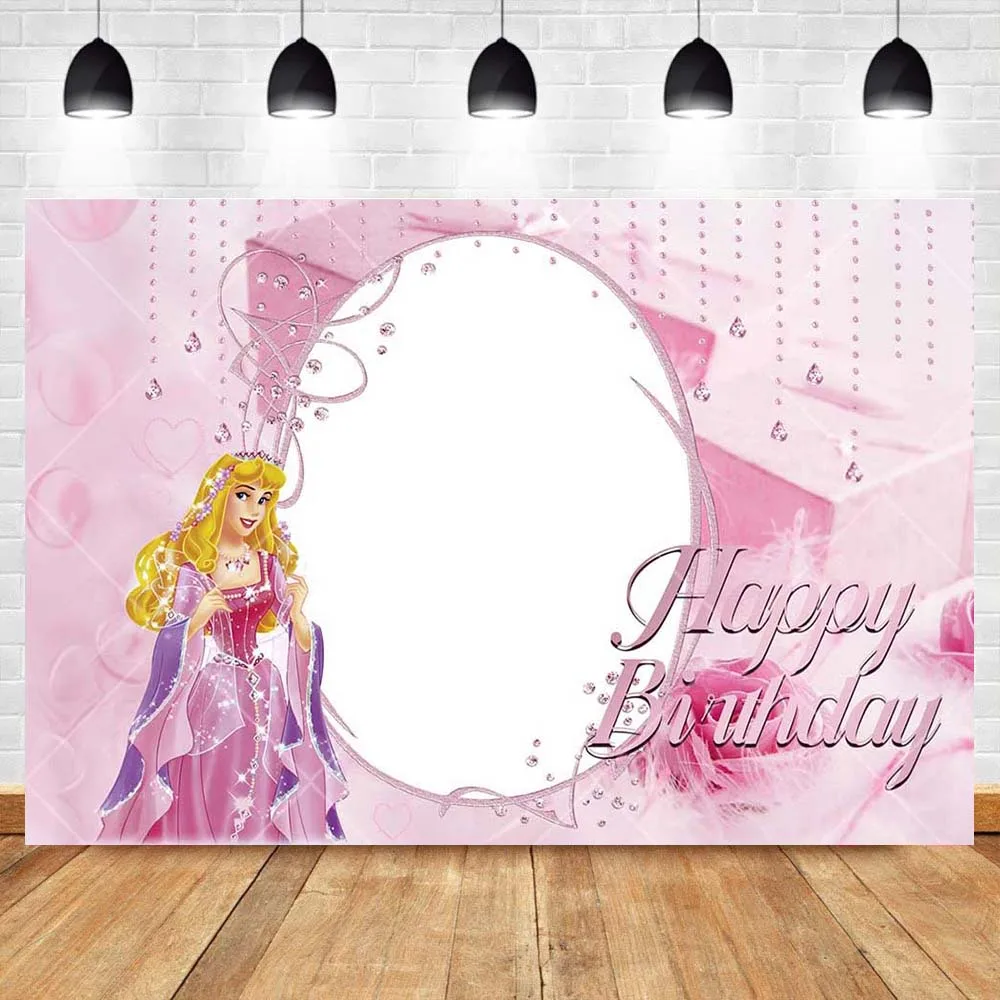 Disney Aurora Princess Sleeping Beauty Kids Girls Birthday Gifts Party Banner Backdrop Custom Room Photo Poster Decor Background