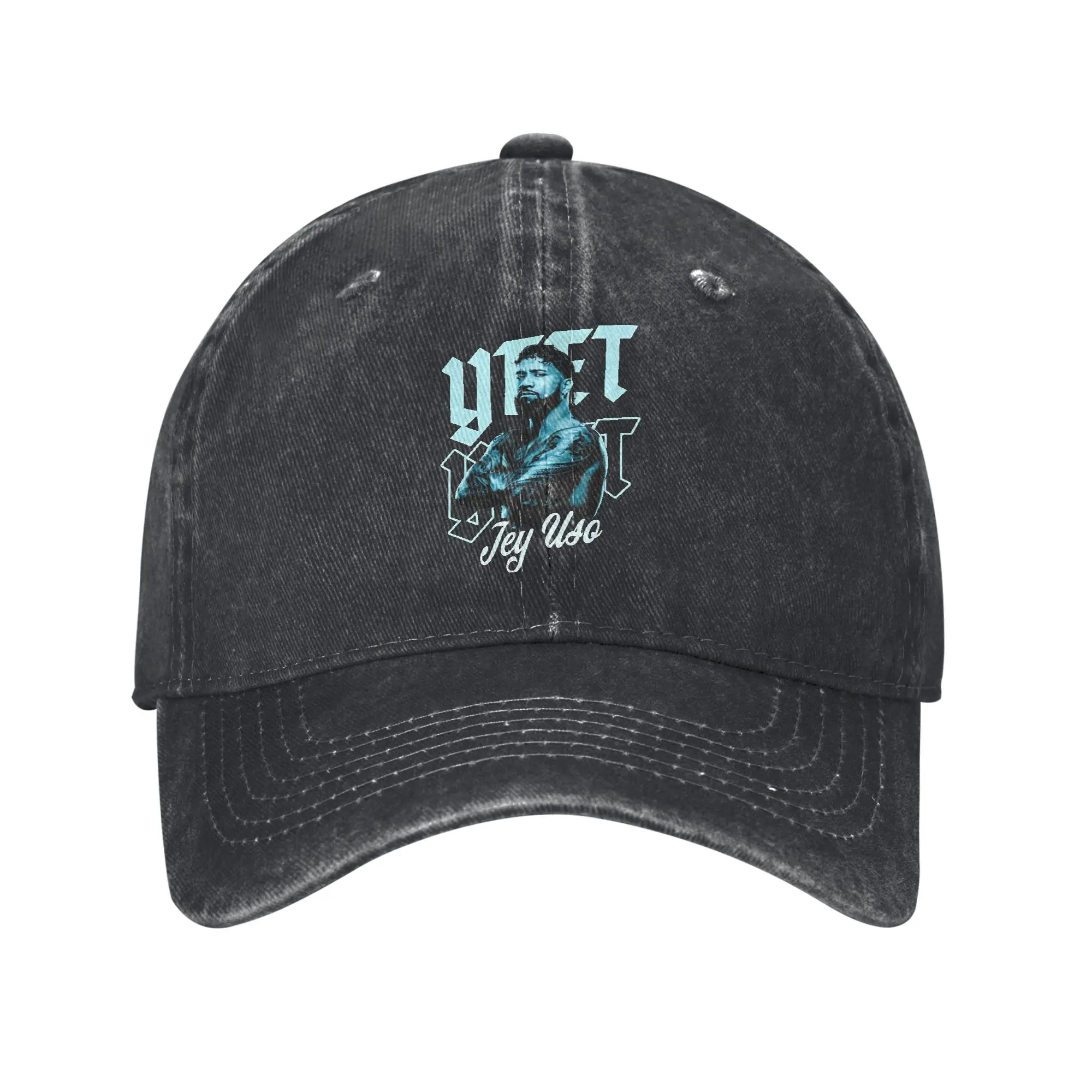 Jey Uso Wrestling Yeet Baseball Caps Classic Distressed Denim Wrestler Snapback Cap Unisex Outdoor Travel Adjustable Hats Cap