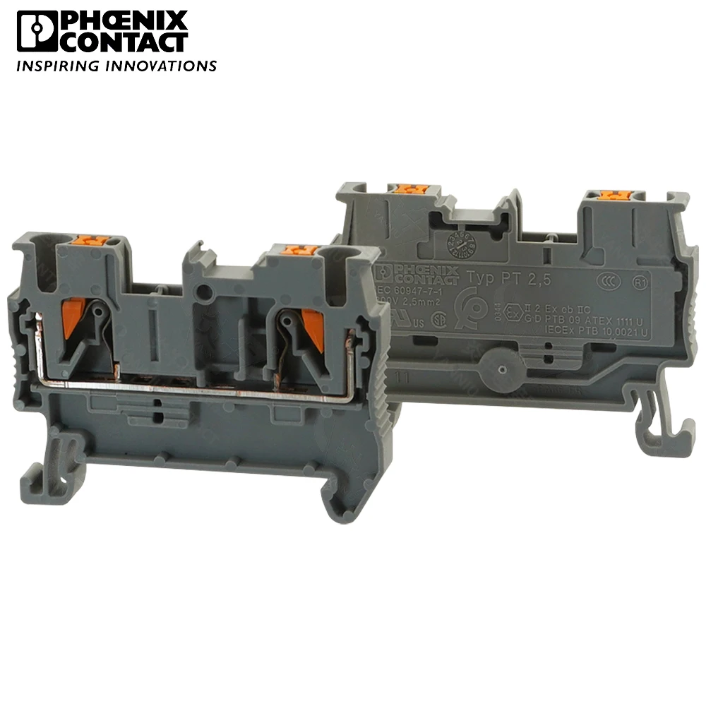 Phoenix Contact Push-in Desing Spring Type Din Rail Screwless Feed-through Terminal Blocks PT 2.5 3209510 2.5 Wire Electrical