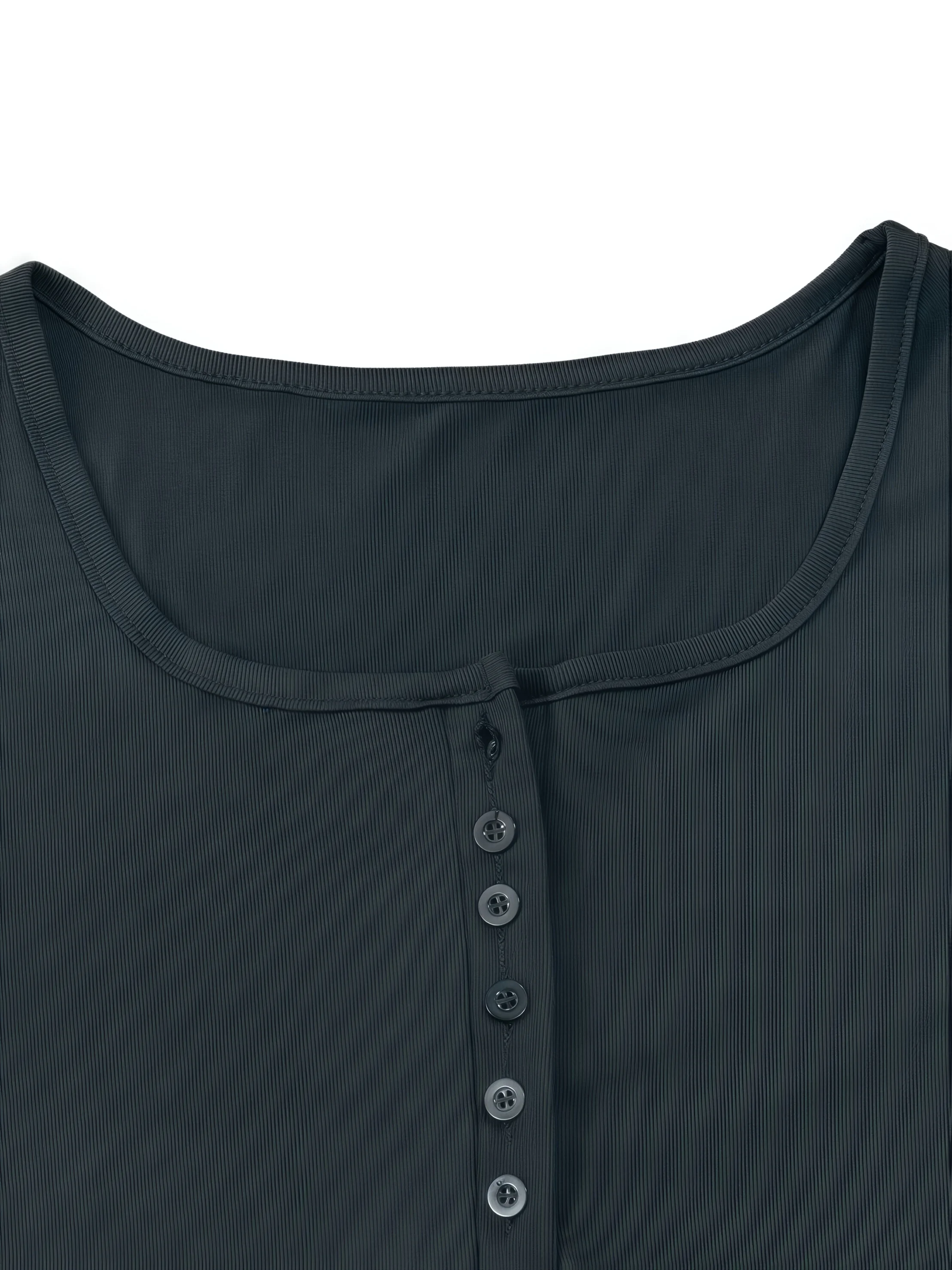 Women's plus size, solid color basic T-shirt, stretch, V-neck, half-open casual top
