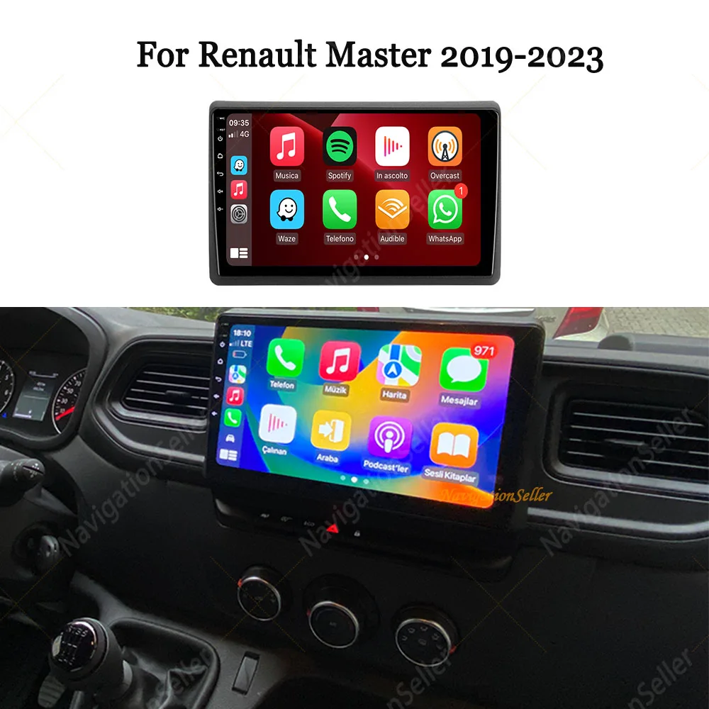 Carplay Screen For Renault Master 3 2019-2023 Android Radio Car Multimedia Player Stereo Gps Navigation Backup Camera DSP RDS BT