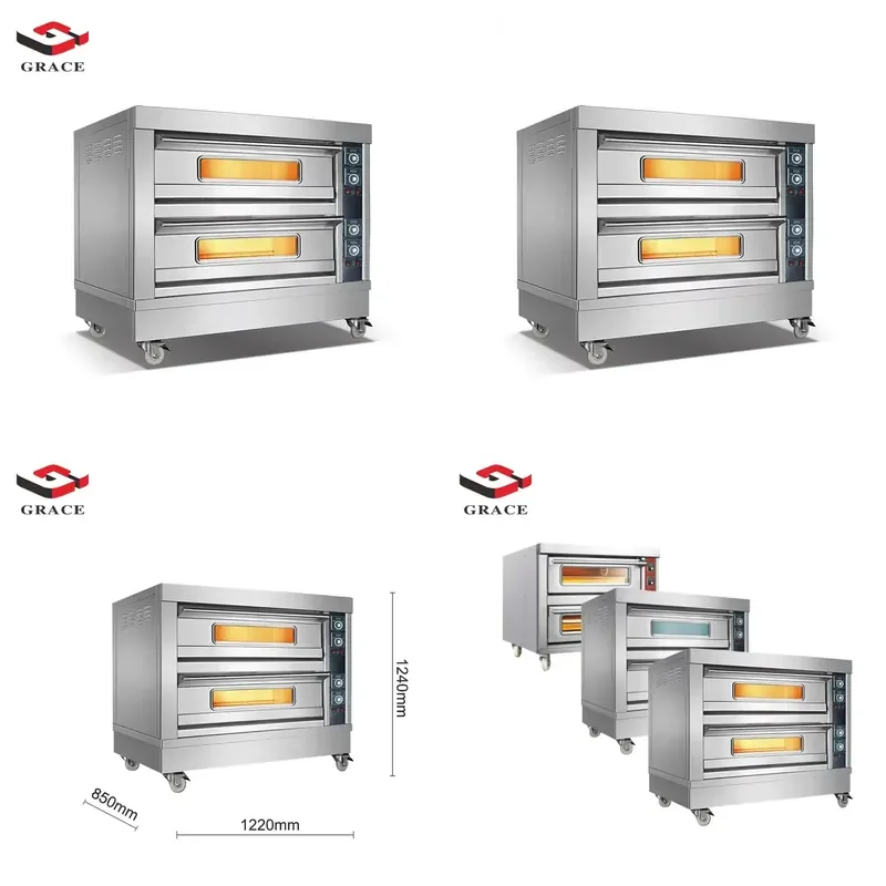 

SFW Certificate GRACE CE Certified Stainless Steel Commercial Baking Oven Double Decks Electric Pizza Oven