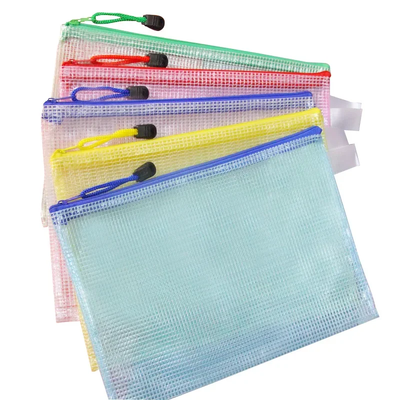 1pcs File Bag Transparent Plastic A4 16c Documents Filing Storage Bag Student Organizer Information Pocket Folders Stationery