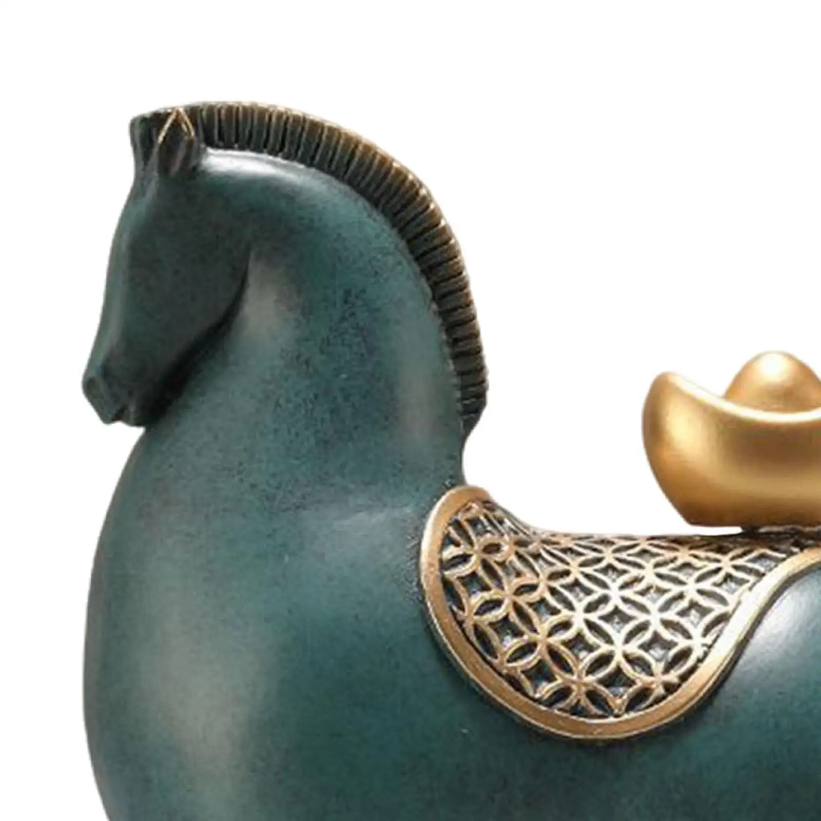 Horse Decor Resin Animal Statue Contemporary Home Ornament Feng Shui Figurine for Shelf Desk Bedroom