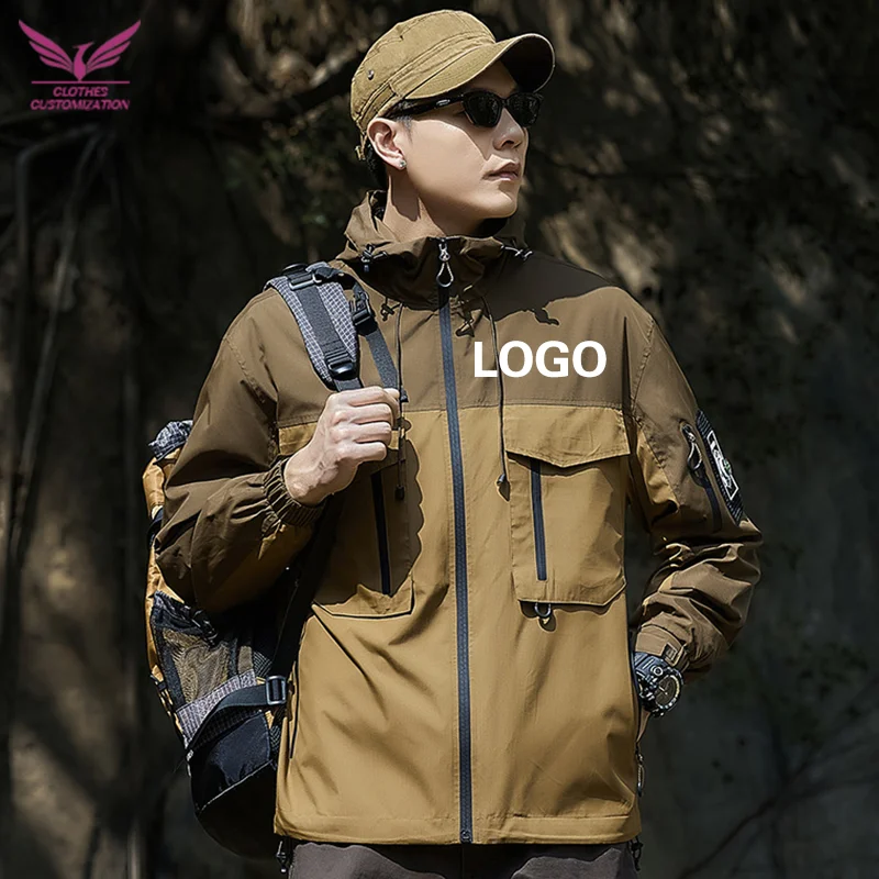 

Custom waterproof Climbing jacket Men Spring Autumn Outdoor Sports Coat personality customization Male Work Wear Clothes wholes