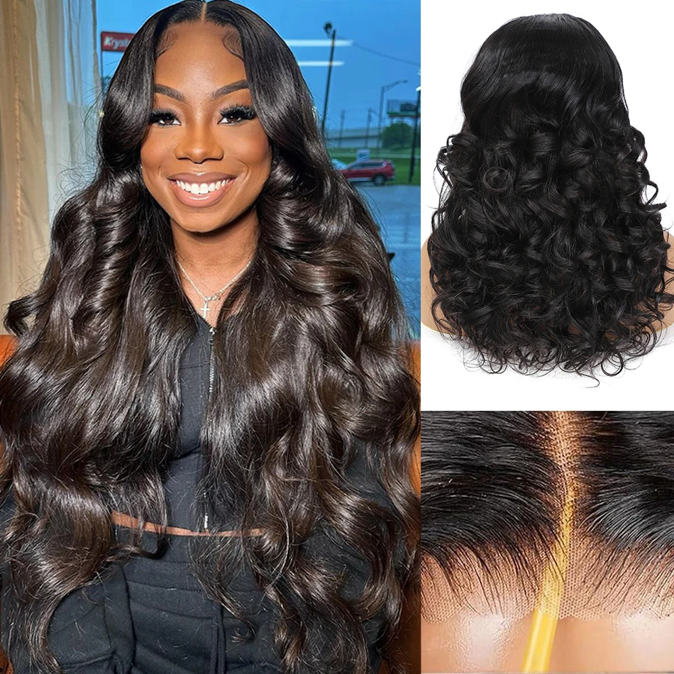 

100% Brazilian Human Hair Pre Cut 5x5 Glueless Bouncy Wave Lace Closure Wigs For Women 180% Density HD Pre Plucked Wear To Go