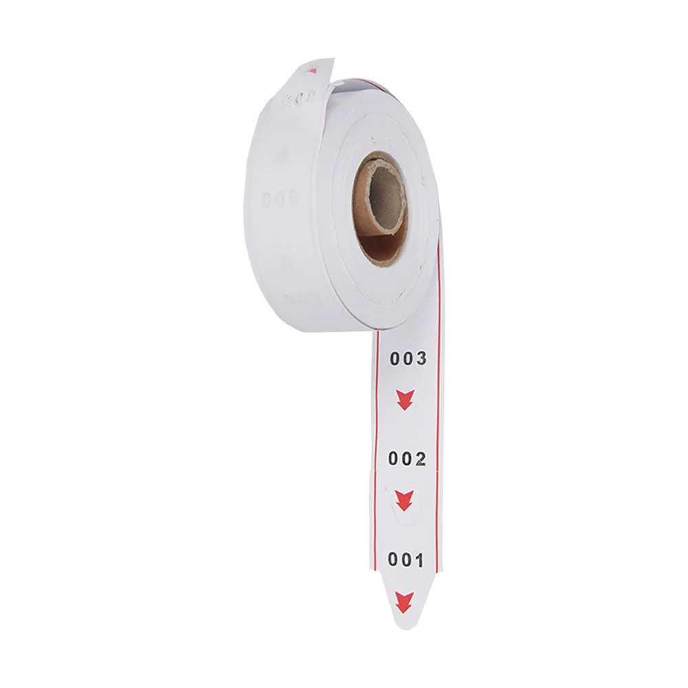 White Ticket Paper Roll Label Receipt for Snail Ticket Dispenser Used in Queue Calling System 2000 Tickets with number 000-999