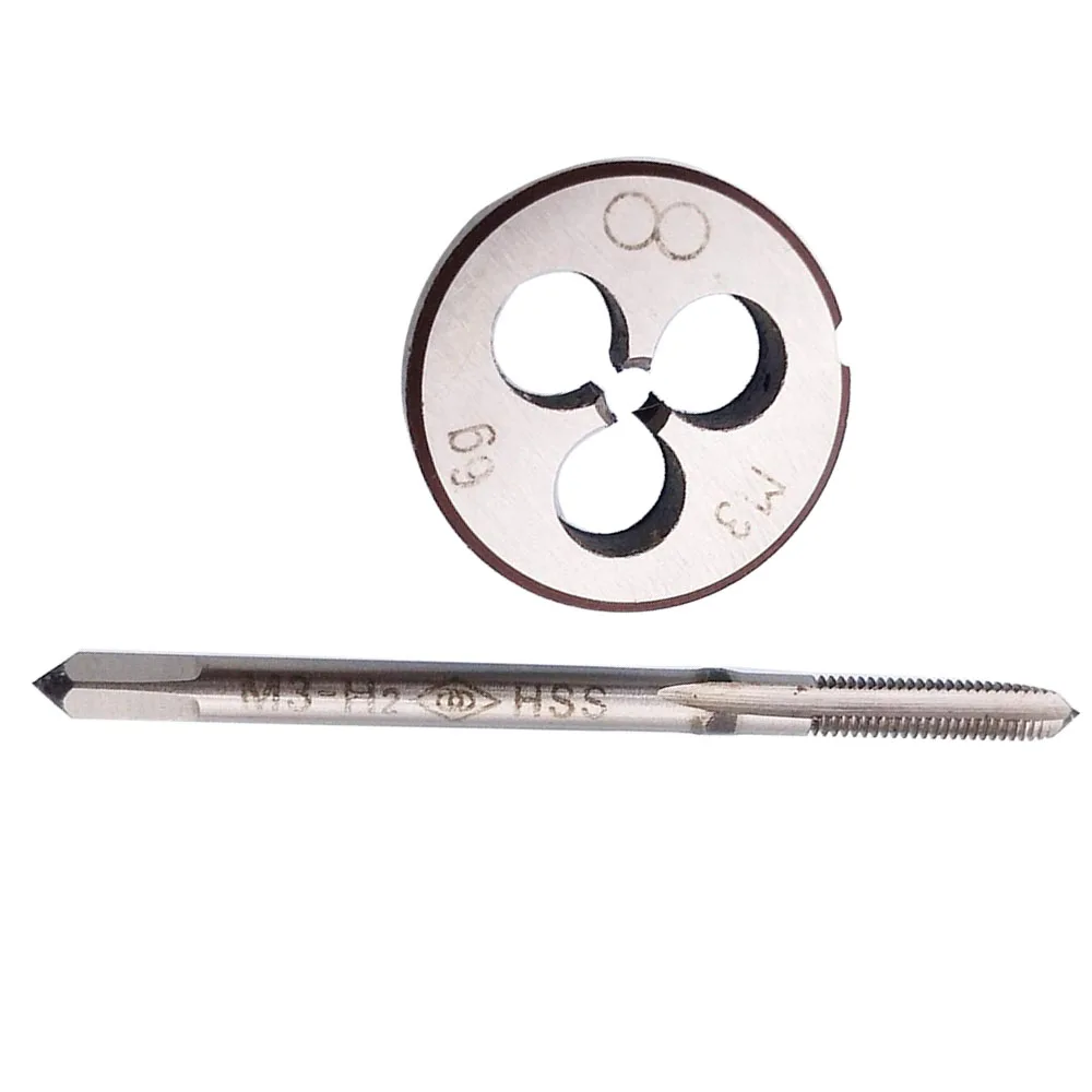 M3X0.5 MM HSS Hệ Mét Tập Và Chết Bộ Chủ Đề Tập Và Vòng Ren Chết Tay Phải HSS Côn
