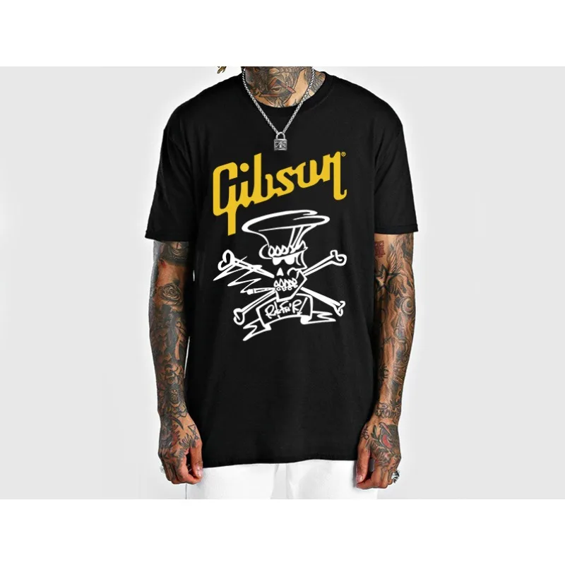

Slash Collection Gibson Les Paul Short-sleeved T-shirt Rock Band Costume Summer Clothing Fashion Tops Graphic T Shirts
