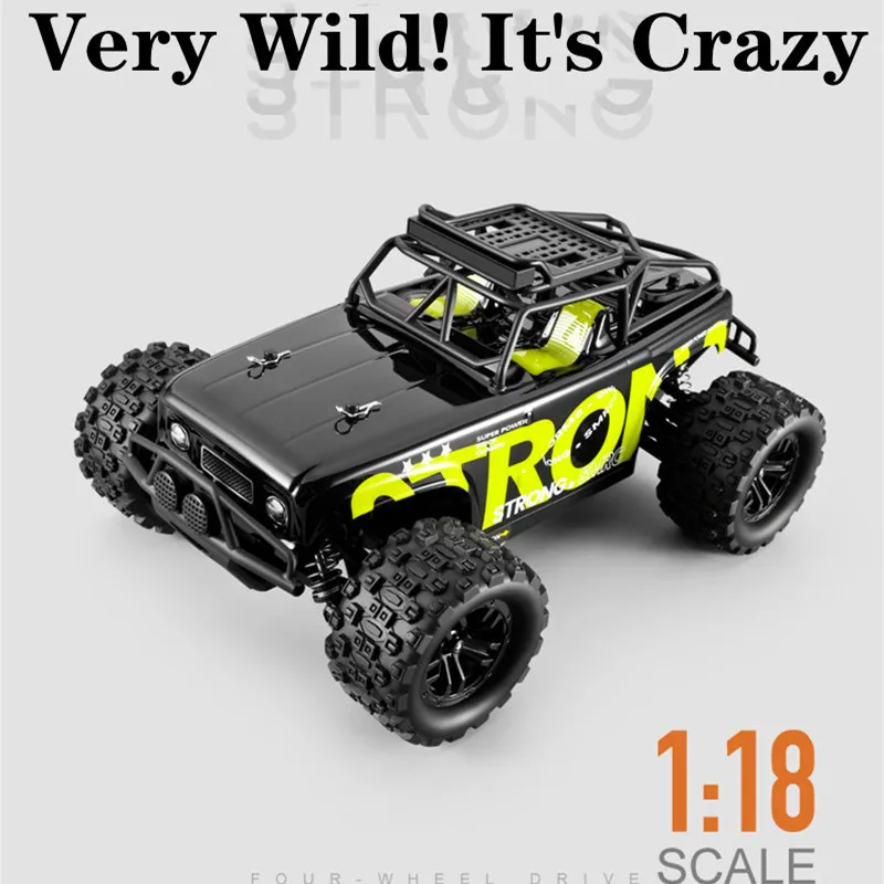 1:18 All Terrain Off Road Electric Radio Control Car 2.4G 50KM/H 4WD Independant Shock Absorption Headlights High Speed RC Car