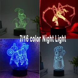 2024 Spiderman VS venom 7/16 Colors Touch Remote Control LED Night Lamp Touch Table Lamp Ornaments Kids Toys Gifts