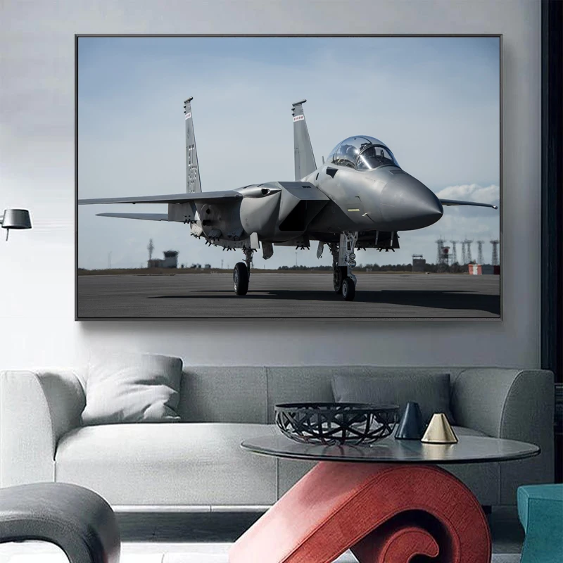 Aircraft Jet Fighter McDonnell Douglas F-15 Modern Art Decoration Posters for Wall Prints Canvas Paintings Home Room Decor