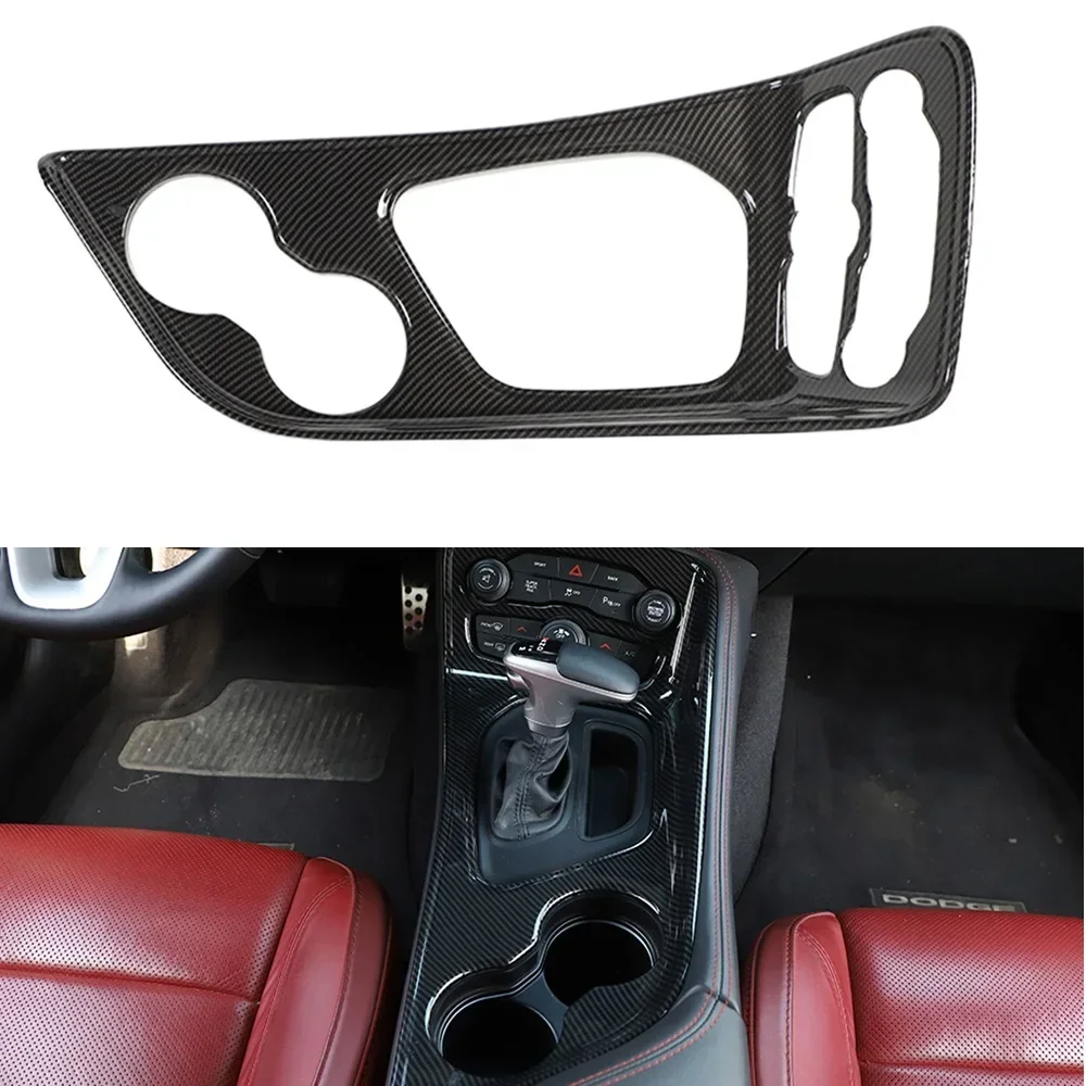 Car Gear Shift Panel Decorative Cover Decal Trim for Dodge Challenger 2015 2016 2017 2018 2019 2020 2021 Accessory ABS Interior