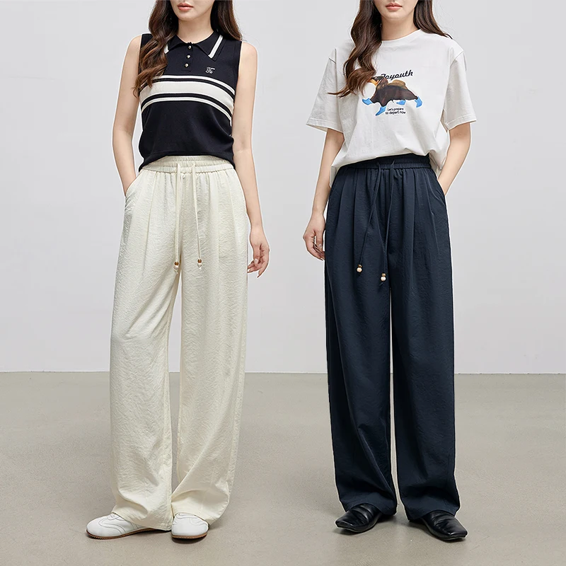 TOYOUTH femmes pantalons décontractés 2025 été nouvelle taille élastique en forme de poire Harem polyvalent pantalons décontractés 8527087