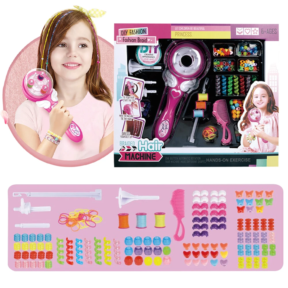 Herramienta de peinado trenzado, máquina trenzadora de cabello automática eléctrica, rodillo de tejido, juego de máquina de peinado, regalo para niños, bricolaje