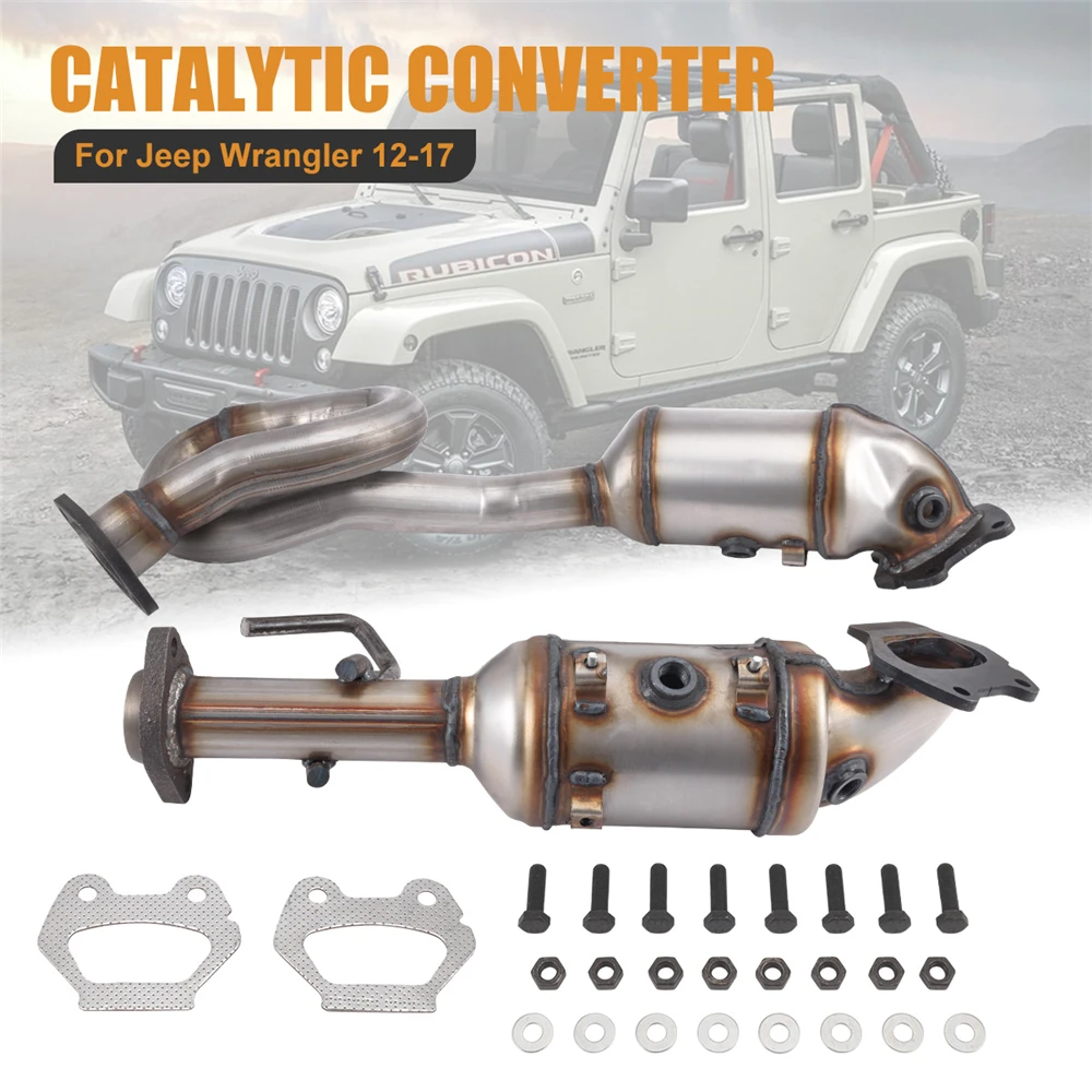 For Jeep Wrangler 3.6L V6 2012-2017 Front Left & Right Catalytic Converter Exhaust Kit