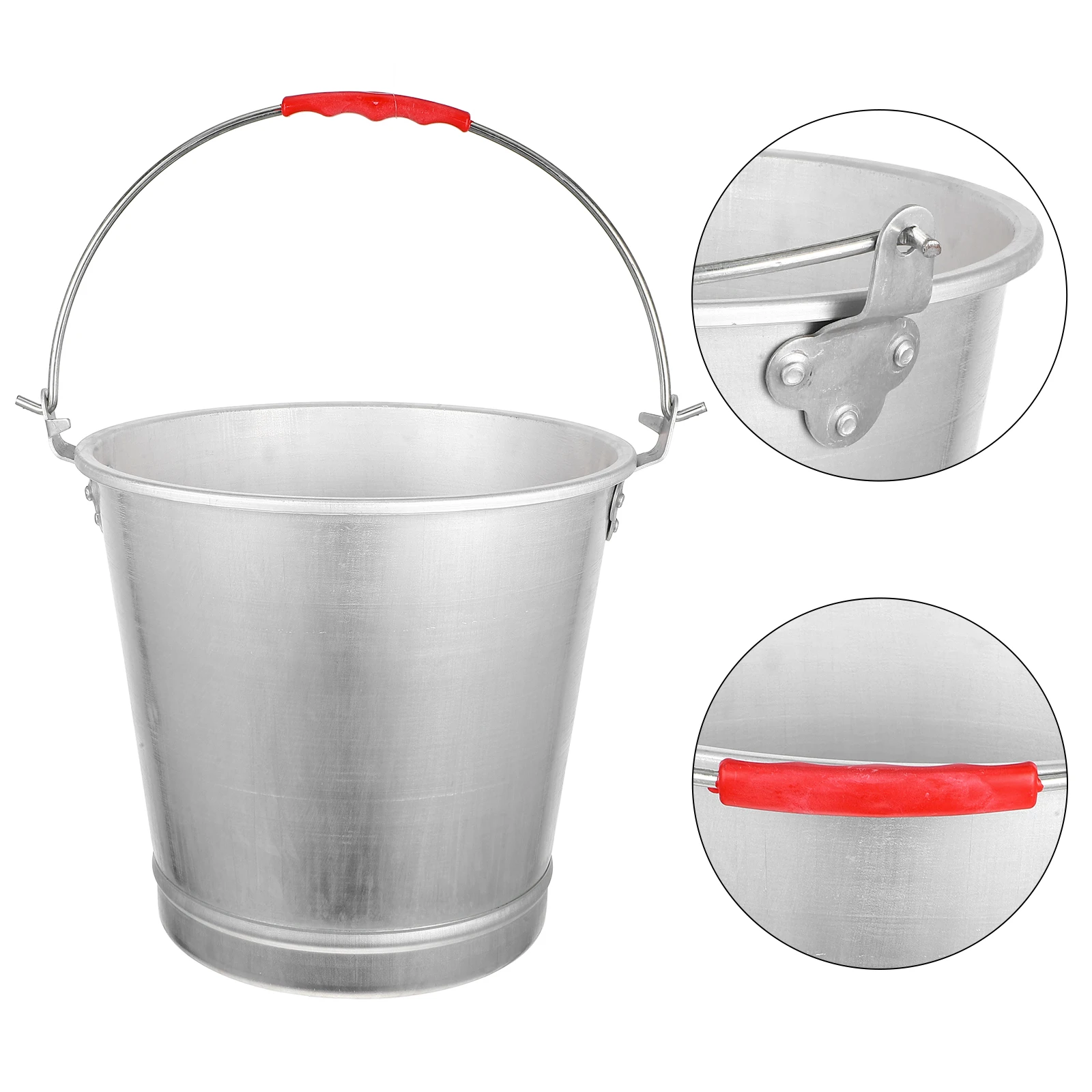 

1pc Thickened Aluminum With Handle Heavy Duty Metal Water Storage Bucket Large Capacity Portable Bucket For Milk Water Storage