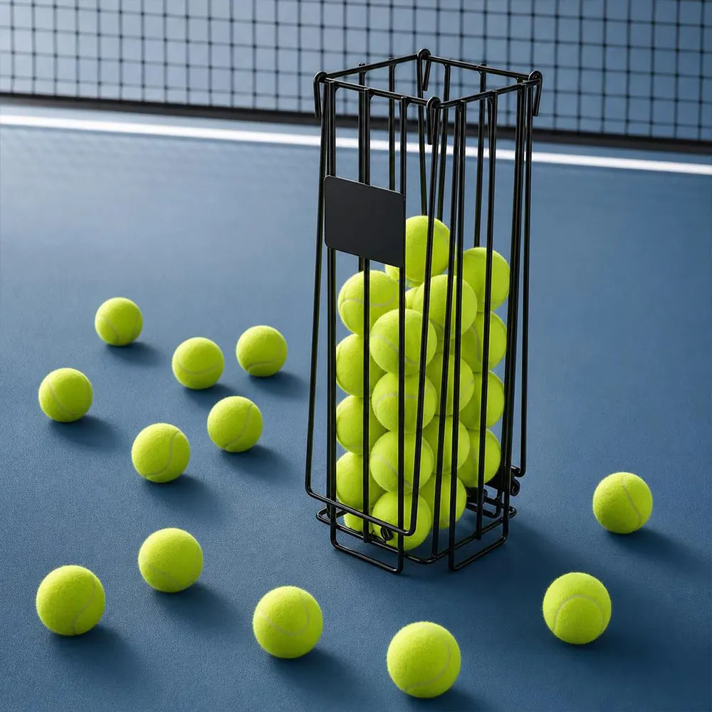 Portable Pickleball Retriever Basket Stainless Steel Ergonomic Handle Pickleball Ball Picker Large Capacity Durable