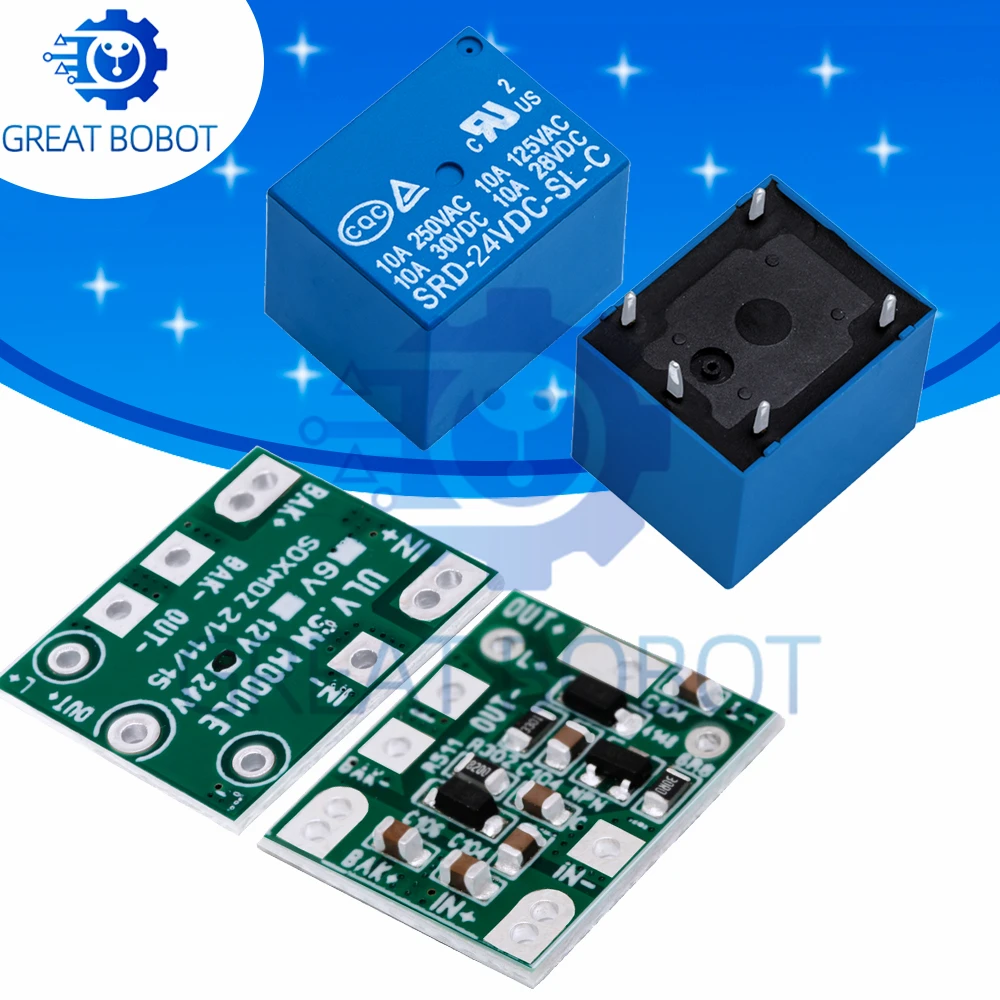Dual-Input UPS Power Switch Module: 12V/24V Selectable Voltage – Automatic Uninterruptible Transfer