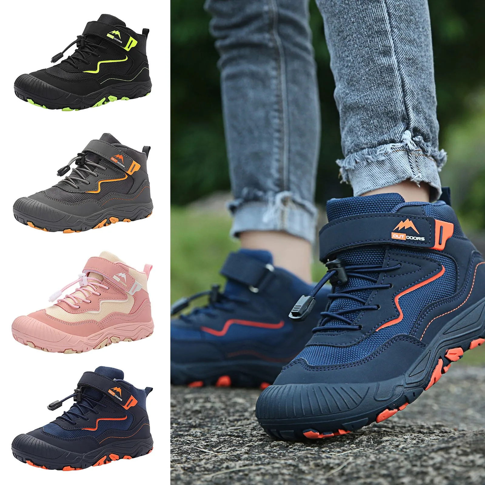 New Fashion Children Hiking Shoes Boys Sneakers Girls Sport Running Shoes Kids Breathable Casual Non-slip Trainers Outdoor Shoes