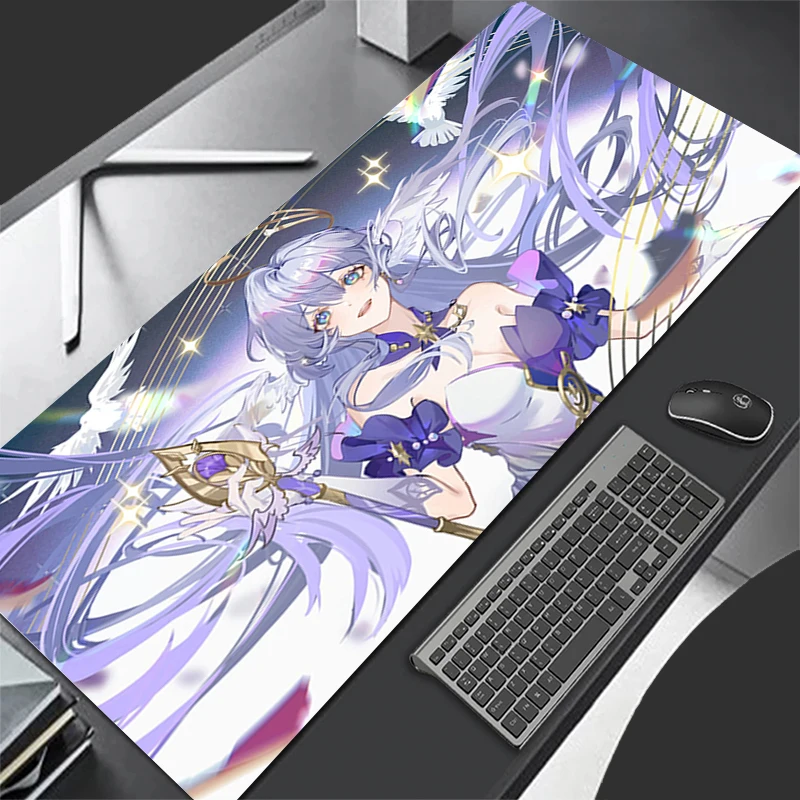 Mouse Pad Gaming Accessories Gamer alfombrilla Computer Desk Mat Laptop Varmilo Honkai Star Rail Robin Keyboard Pads Mousepad