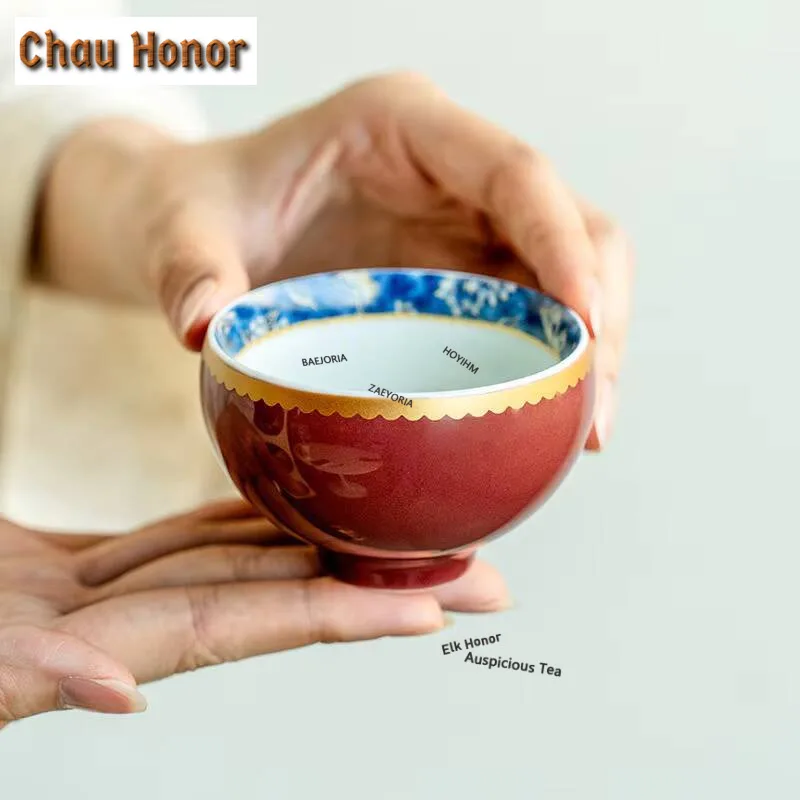 2pc/lot Butterflies Love Flowers Teacup Creative Tea Bowl Sample Tea Cup Tea-tasting Smelling Cup Chazhan Master Cups Cha 50ml