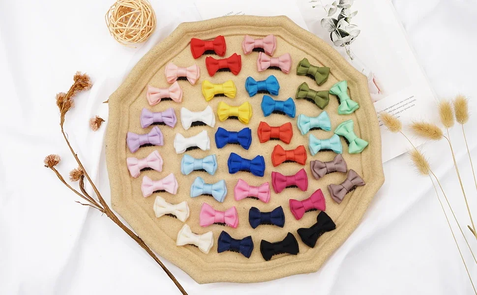 16Pcs Baby Girl Hair Clips Solid Style Barrettes for Kids Infant Hairbows hand sewn hair combs for Children hair accessories