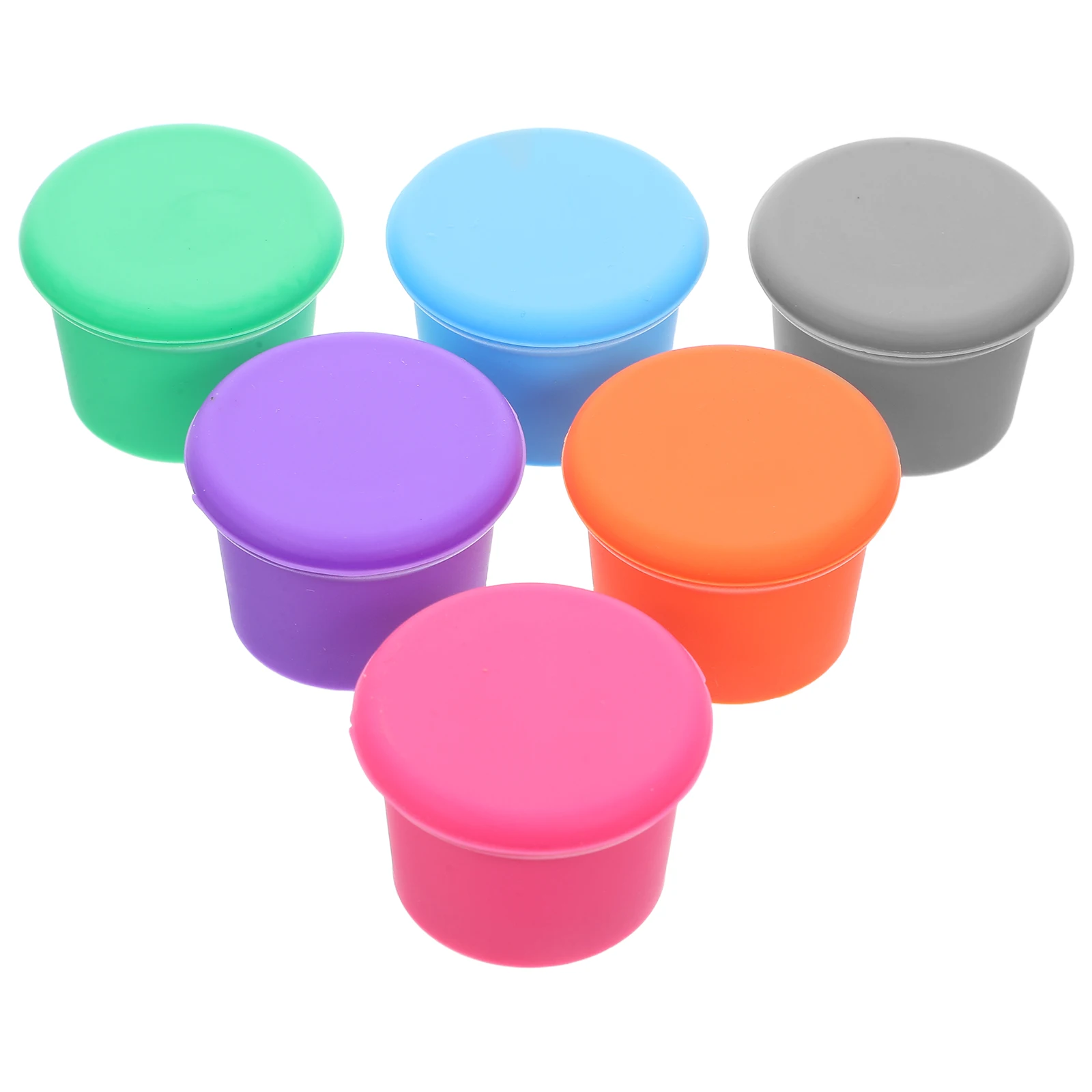 

6 Pcs Silicone Wine Stopper Bottle Saver Cork Reusable Caps Silica Gel Stoppers
