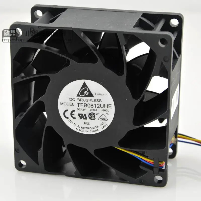 

New Fan For Delta TFB0812UHE 8038 12V 2.34A PWM Temperature Control Server Violent Cooling Fan 80×80×38 Mm